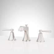 Signature Hardware Elita 1.2 GPM Widespread Bathroom Faucet with Lever Handles and Pop-Up Drain Assembly Brushed Nickel
