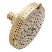 Signature Hardware FundamentALL 6" Round Multifunction 2.5 GPM Shower Head Aged Brass