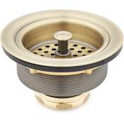 Signature Hardware Standard Drain and Standard Flange Set Aged Brass