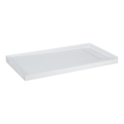Signature Hardware 60" x 32" Solid Surface Three Wall Shower Base with Single Threshold and Right Drain Glossy White