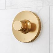 Signature Hardware Lentz Thermostatic Valve Trim with Knob Handle - 1/2" Rough-In Valve Included Brushed Gold