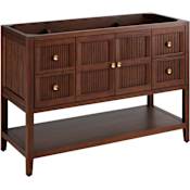 Signature Hardware Nikolai 48" Freestanding Mahogany Single Basin Vanity - Cabinet Only - Less Vanity Top Winterland Walnut