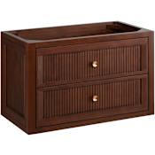 Signature Hardware Nikolai 30" Wall Mounted Mahogany Single Basin Vanity - Cabinet Only - Less Vanity Top Winterland Walnut