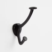 Signature Hardware Cavill Cast Iron Double Robe Hook Black Powder Coat