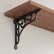 Signature Hardware Amaranth 12-1/2" Cast Iron Shelf Bracket Black Powder Coat