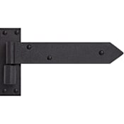 Signature Hardware Vlad 8-7/8" x 4-3/4" Strap Round Corner Surface Mount Door Hinge - Single Hinge Black Powder Coat