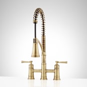 Signature Hardware Beasley 1.75 GPM Bridge Pre-Rinse Pull Down Kitchen Faucet Aged Brass