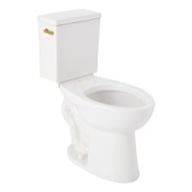 Signature Hardware Lavrik 1.28 GPF Two Piece Elongated Toilet with Reversible Trip Lever - ADA Compliant - Less Toilet Seat White / Brushed Gold