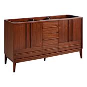 Signature Hardware Sybill 60" Freestanding Mahogany Vanity - Cabinet Only - Less Vanity Top Washed Walnut