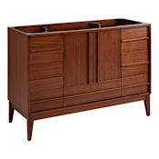 Signature Hardware Sybill 48" Freestanding Mahogany Vanity - Cabinet Only - Less Vanity Top Washed Walnut