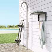 Signature Hardware Keanu Stainless Steel Outdoor Shower System with Shower with Hand Shower Stainless Steel