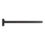 Signature Hardware Leerwin 36-1/4" x 6-1/2" Strap Square Corner Surface Mount Door Hinge - Single Hinge Black Powder Coat
