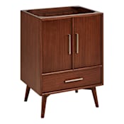 Signature Hardware Novak 24" Single Vanity Cabinet Only with Mahogany Cabinet - Less Vanity Top True Walnut