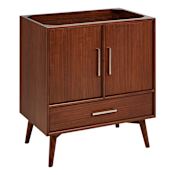 Signature Hardware Novak 30" Single Vanity Cabinet Only with Mahogany Cabinet - Less Vanity Top True Walnut