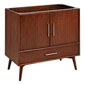 Signature Hardware Novak 36" Single Vanity Cabinet Only with Mahogany Cabinet - Less Vanity Top True Walnut
