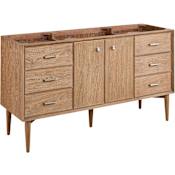 Signature Hardware Wendolyn 60" Freestanding Teak Single Basin Vanity Cabinet - Cabinet Only - Less Vanity Top Washed Teak