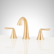 Signature Hardware Provincetown 1.2 GPM Widespread Bathroom Faucet with Pop-Up Drain Assembly Brushed Gold