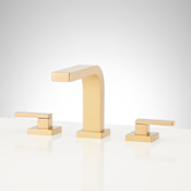 Signature Hardware Hibiscus 1.2 GPM Widespread Bathroom Faucet with Pop-Up Drain Assembly Brushed Gold