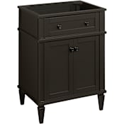 Signature Hardware Elmdale 24" Single Vanity Cabinet Only with Mahogany Cabinet - Less Vanity Top Charcoal Black