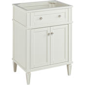 Signature Hardware Elmdale 24" Single Vanity Cabinet Only with Mahogany Cabinet - Less Vanity Top White