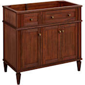 Signature Hardware Elmdale 36" Single Vanity Cabinet Only with Mahogany Cabinet - Less Vanity Top Antique Brown