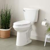 Signature Hardware Bradenton Two-Piece Elongated Toilet with 10" Rough-In - 19" Bowl Height - Left Hand Lever Brushed Gold