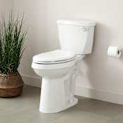 Signature Hardware Bradenton Two-Piece Elongated Toilet with 12" Rough-In - 19" Bowl Height - Right Hand Lever Brushed Gold