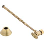 Signature Hardware Corrugated Toilet Supply Kit with 5/8" OD X 3/8" OD Angle Stop Aged Brass