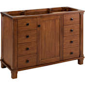Signature Hardware Theroux 48" Single Vanity Cabinet Only with Acacia Cabinet - Less Vanity Top Tawny Brown