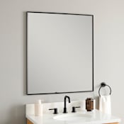 Signature Hardware Kardon 34" W x 30" H Rectangular Framed Bathroom Wall Mirror Matte Black