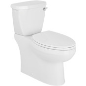 Signature Hardware Bradenton 1.28 GPF Two-Piece Skirted Elongated Bowl Toilet with 12" Rough-In and Right Hand Lever - 16" Bowl Height - Seat Included
 White
