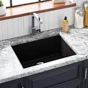 Signature Hardware Totten 25" Drop In / Undermount Single Basin Granite Composite Kitchen Sink Black