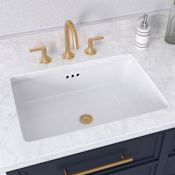 Signature Hardware Destin 18" Rectangular Porcelain Undermount Bathroom Sink with Overflow White