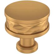 Signature Hardware Lazzara 1-1/4 Inch Hammered Mushroom Cabinet Knob Brushed Gold