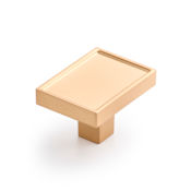 Signature Hardware Matilde 1 Inch Rectangular Cabinet Knob Brushed Gold