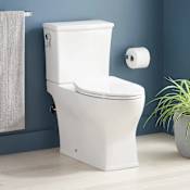 Signature Hardware Carraway 1.28 GPF Two Piece Elongated Skirted Chair Height Toilet - Seat Included White