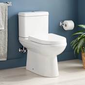 Signature Hardware Milazzo 1.28 GPF Two Piece Elongated Skirted Chair Height Toilet - Seat Included White