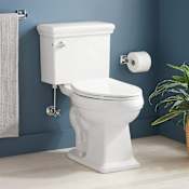Signature Hardware Key West 1.28 GPF Two Piece Elongated Chair Height Toilet - ADA Compliant, Seat Included White