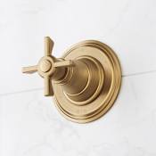 Signature Hardware Marceau In-Wall 6 Function Diverter Valve Trim with Cross Handle - 3/4" Rough-In Valve Included Aged Brass