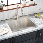 Signature Hardware Sitka 25" Drop In / Undermount Single Basin Stainless Steel Kitchen Sink with Single Faucet Hole Stainless Steel