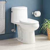 Signature Hardware Sarasota 1.28 GPF One Piece Elongated Chair Height Toilet - Seat Included White