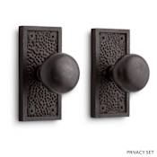Signature Hardware Traeger Solid Bronze Privacy Door Knob Set with 2-3/8" Backset Dark Bronze