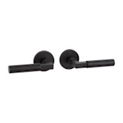 Signature Hardware Tolland Left Hand Solid Brass Passage Door Knob Set with 2-3/8" Backset Matte Black