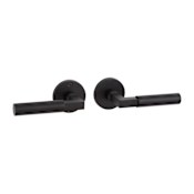Signature Hardware Tolland Right Hand Solid Brass Passage Door Knob Set with 2-3/8" Backset Matte Black