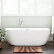 Signature Hardware Boyce 70" Acrylic Soaking Freestanding Tub with Integrated Drain and Overflow White / White