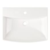 Signature Hardware Pentero 23" Fireclay Pedestal Bathroom Sink Only with Single Faucet Hole - Less Pedestal Base White