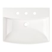 Signature Hardware Pentero 23" Fireclay Pedestal Bathroom Sink Only with 3 Faucet Holes and 8" Centers - Less Pedestal Base White