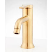 Signature Hardware Lentz 1.2 GPM Single Hole Bathroom Faucet Only - Less Handle and No Overflow Brushed Gold