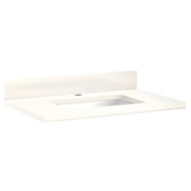 Signature Hardware 31" x 22" 3CM Quartz Vanity Top for Rectangular Undermount Sink with 8" Faucet Holes Arctic White