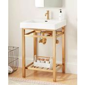 Signature Hardware Halyard 24" Console Sink with Modern Top Brushed Gold